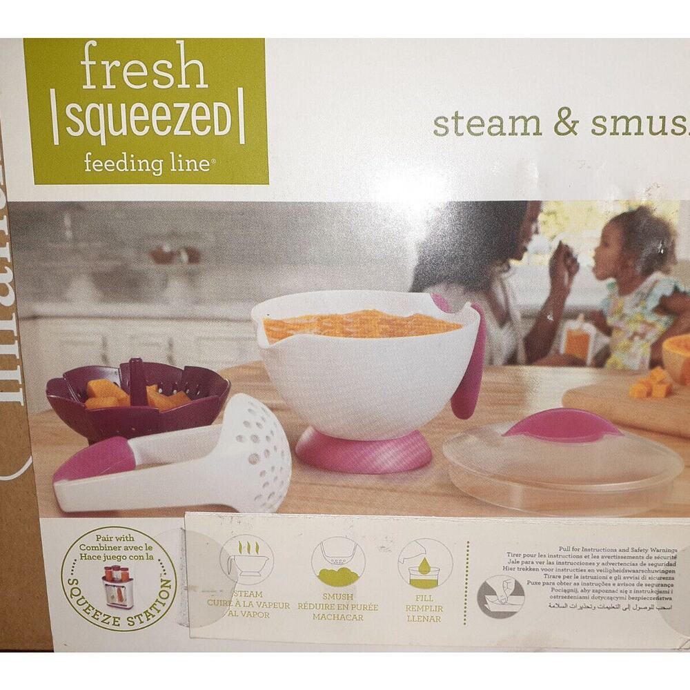 Make your own Baby Food Infantino Fresh Squeezed Feeding Microwave Steamer NIB